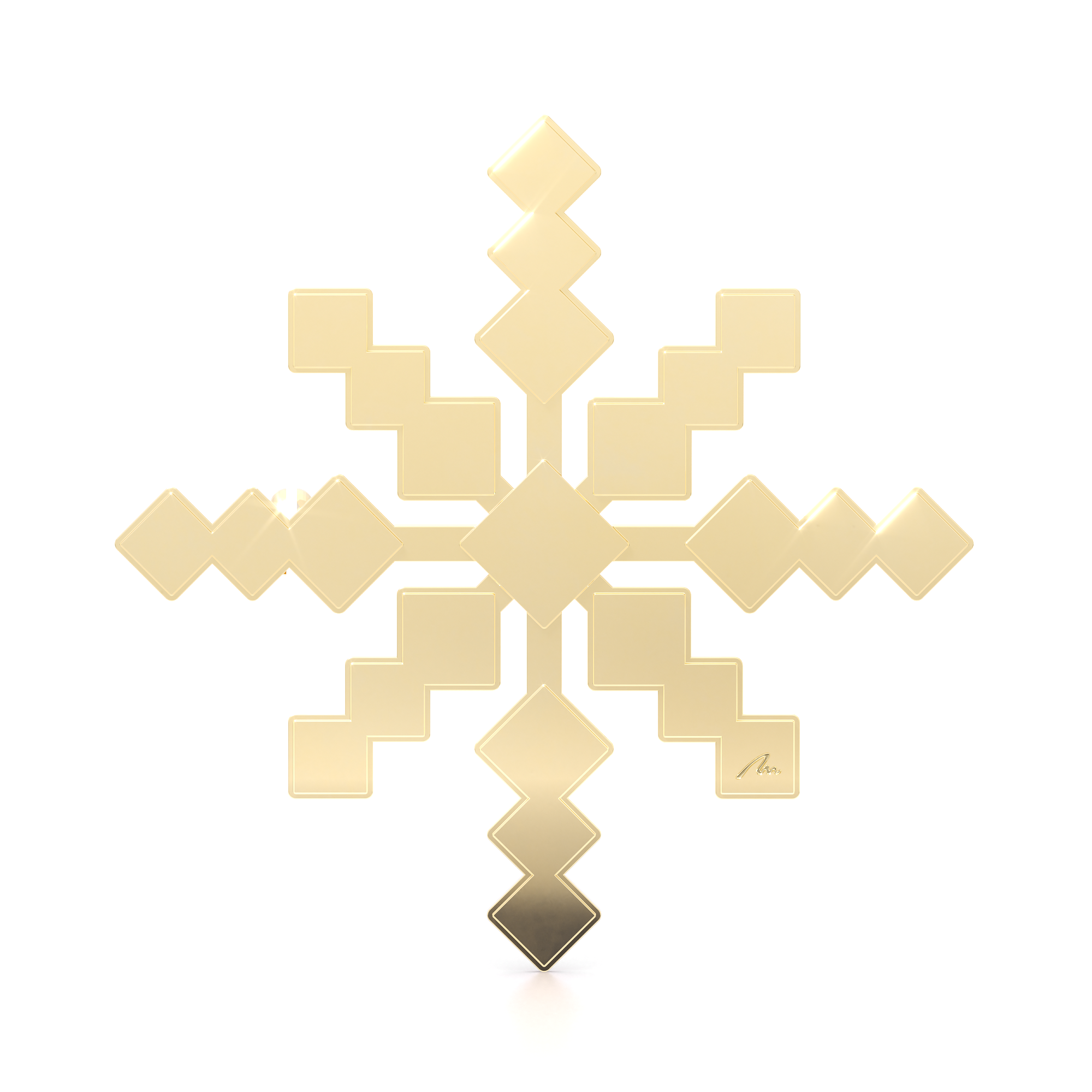 Brosa Martisor din alama placata cu aur galben, Raza de Lumina