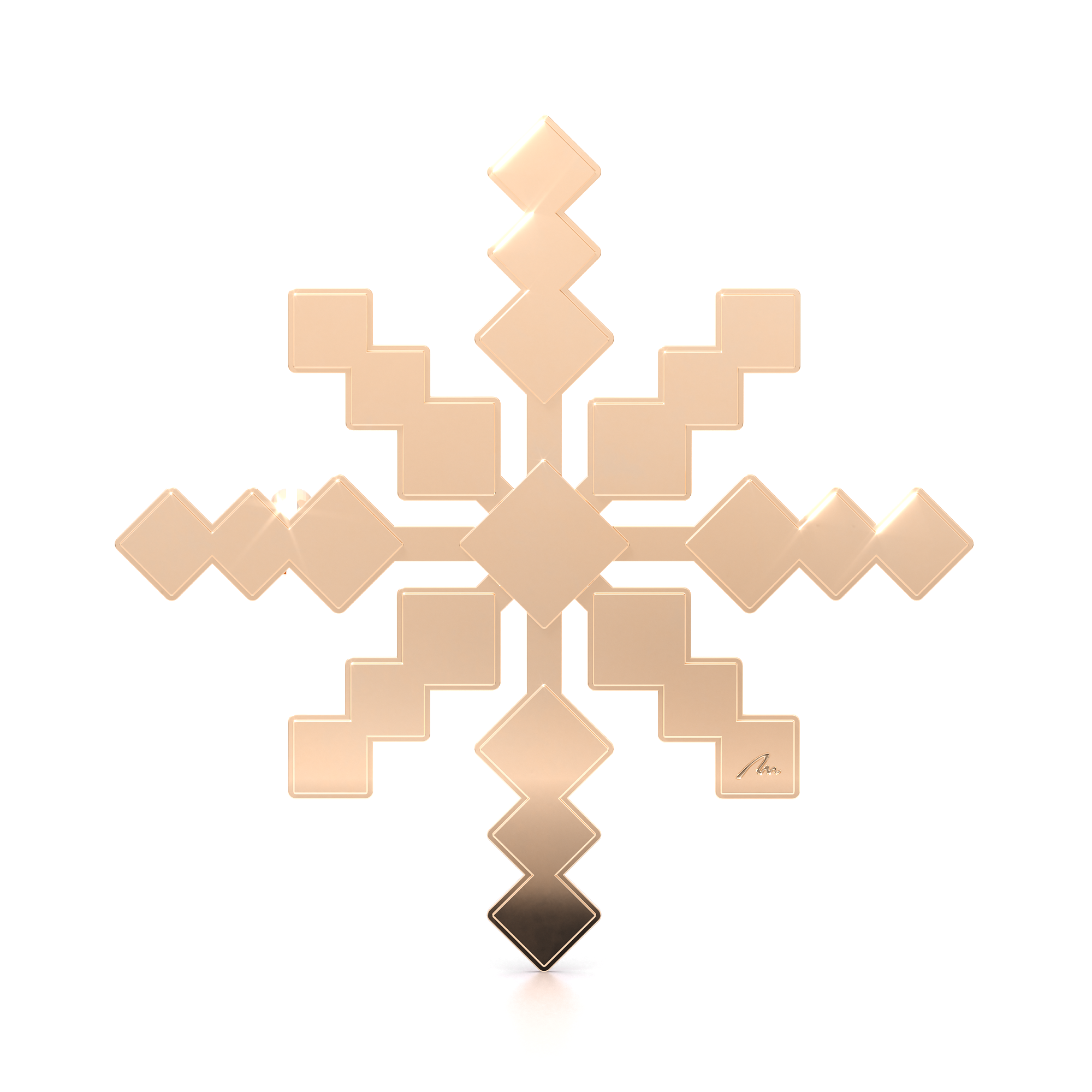 Rose gold plated brass Traditional Ray of Light Martisor brooch