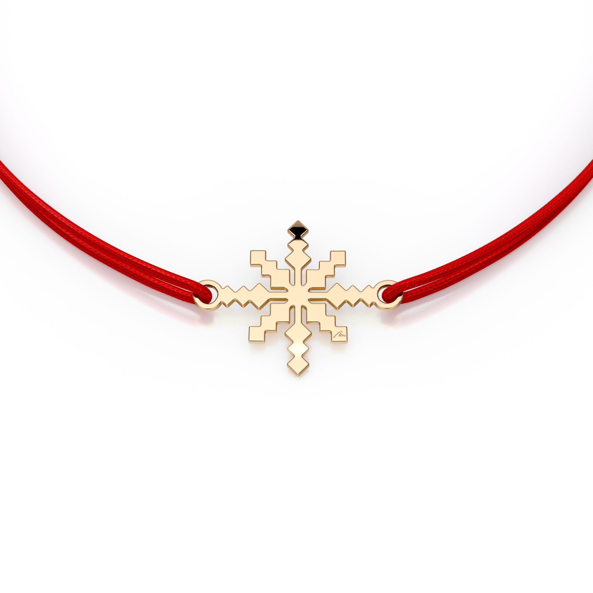 Martisor bratara pe snur Raza de soare, din aur galben 14 KT
