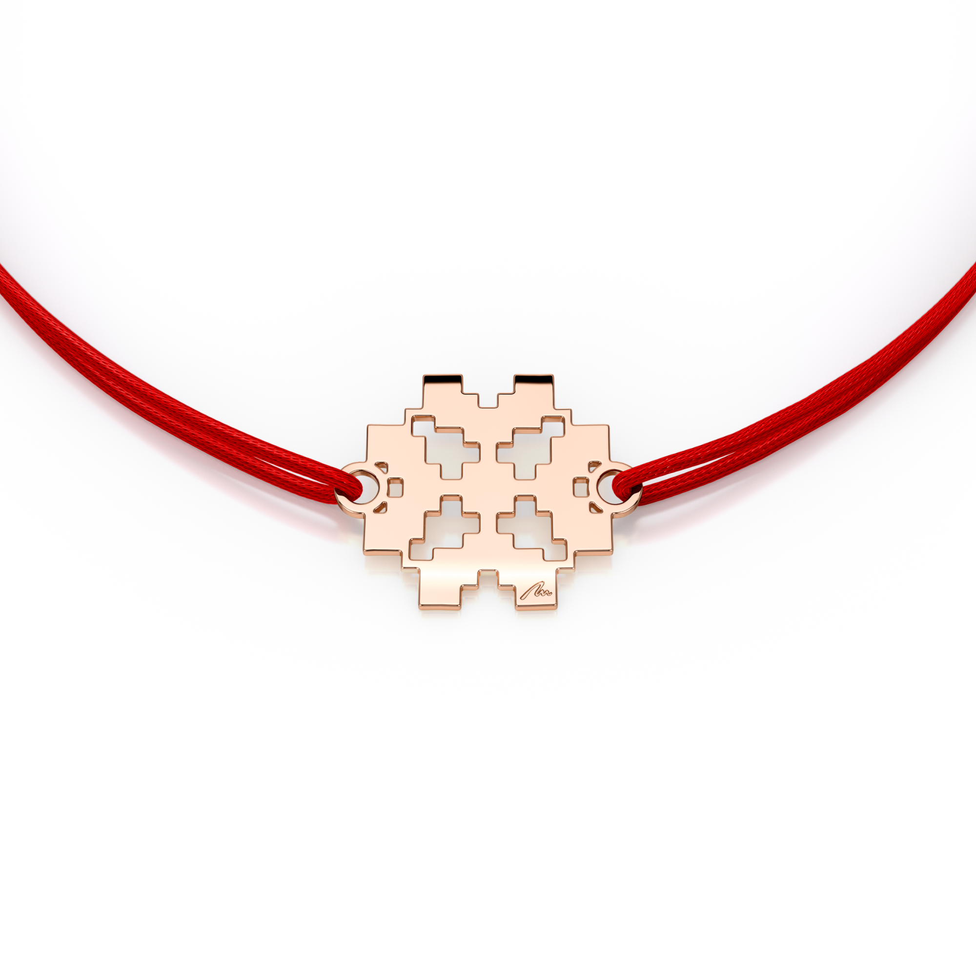 14 KT rose gold Traditional Clover Martisor bracelet on string