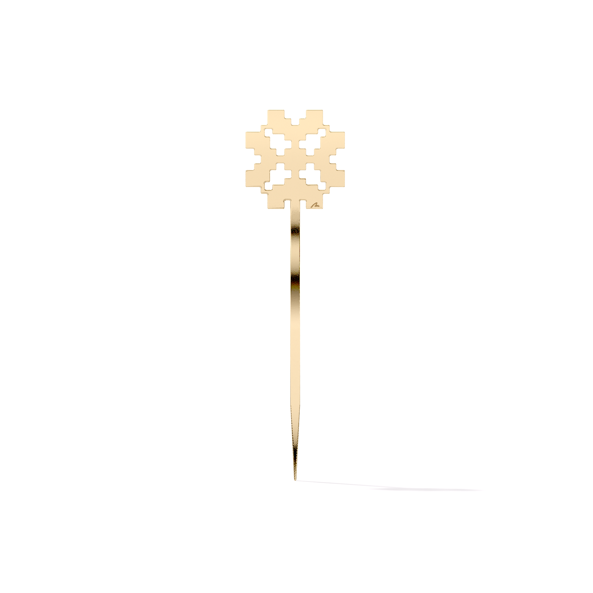 Yellow gold plated brass Traditional Clover Martisor bookmark