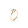 18 KT Yellow Gold Iconic M Engagement Ring Round Cut LGD 1.00 CT
