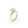 18 KT Yellow Gold Iconic M Engagement Ring Round Cut LGD 2.00 CT