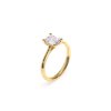 18 KT Yellow Gold Classic Engagement Ring Emerald Cut LGD 1.00 CT