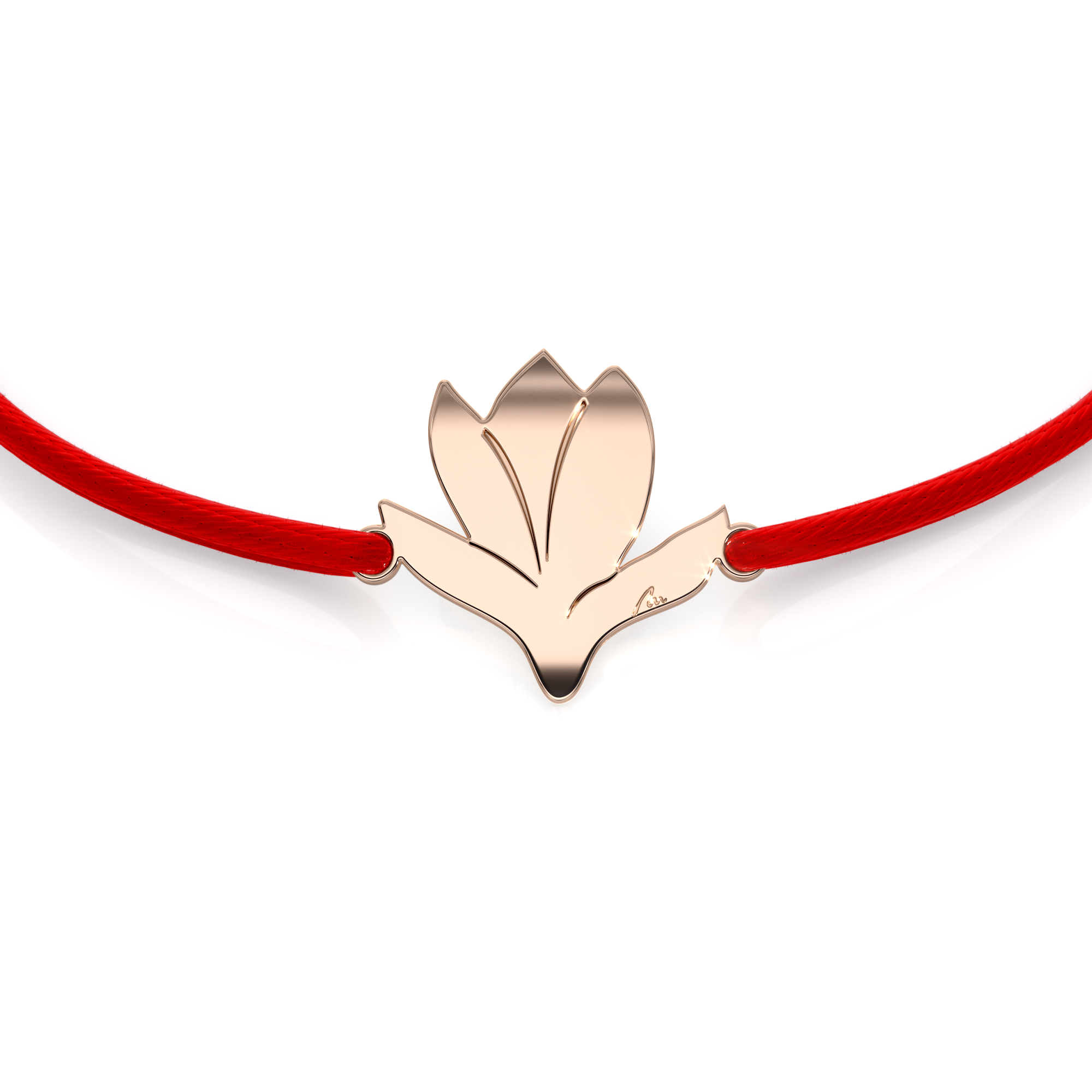 Bratara snur Magnolia, din alama placata cu aur roz