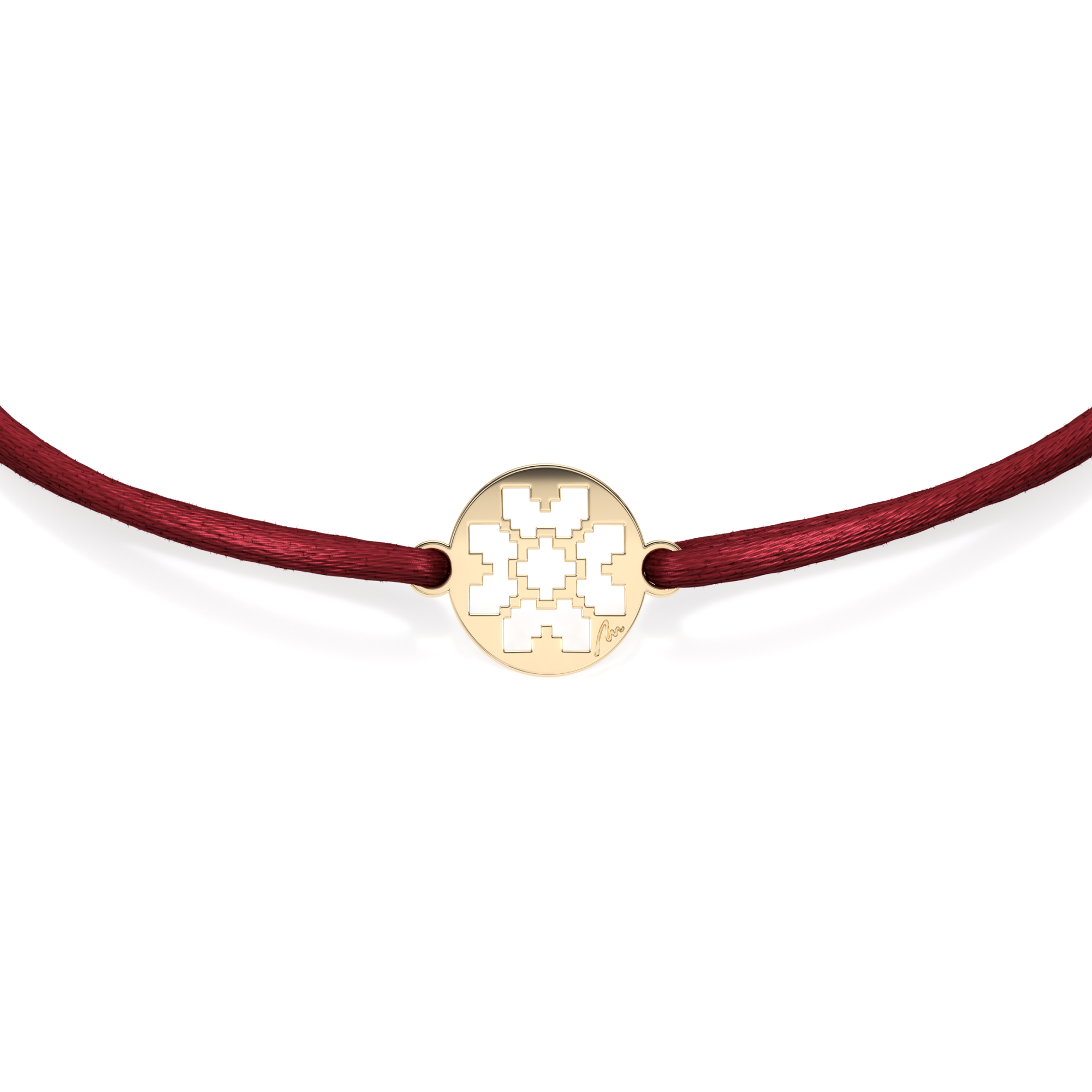 Bratara pe snur Trifoi Traditional in Banut, din aur galben 14 KT