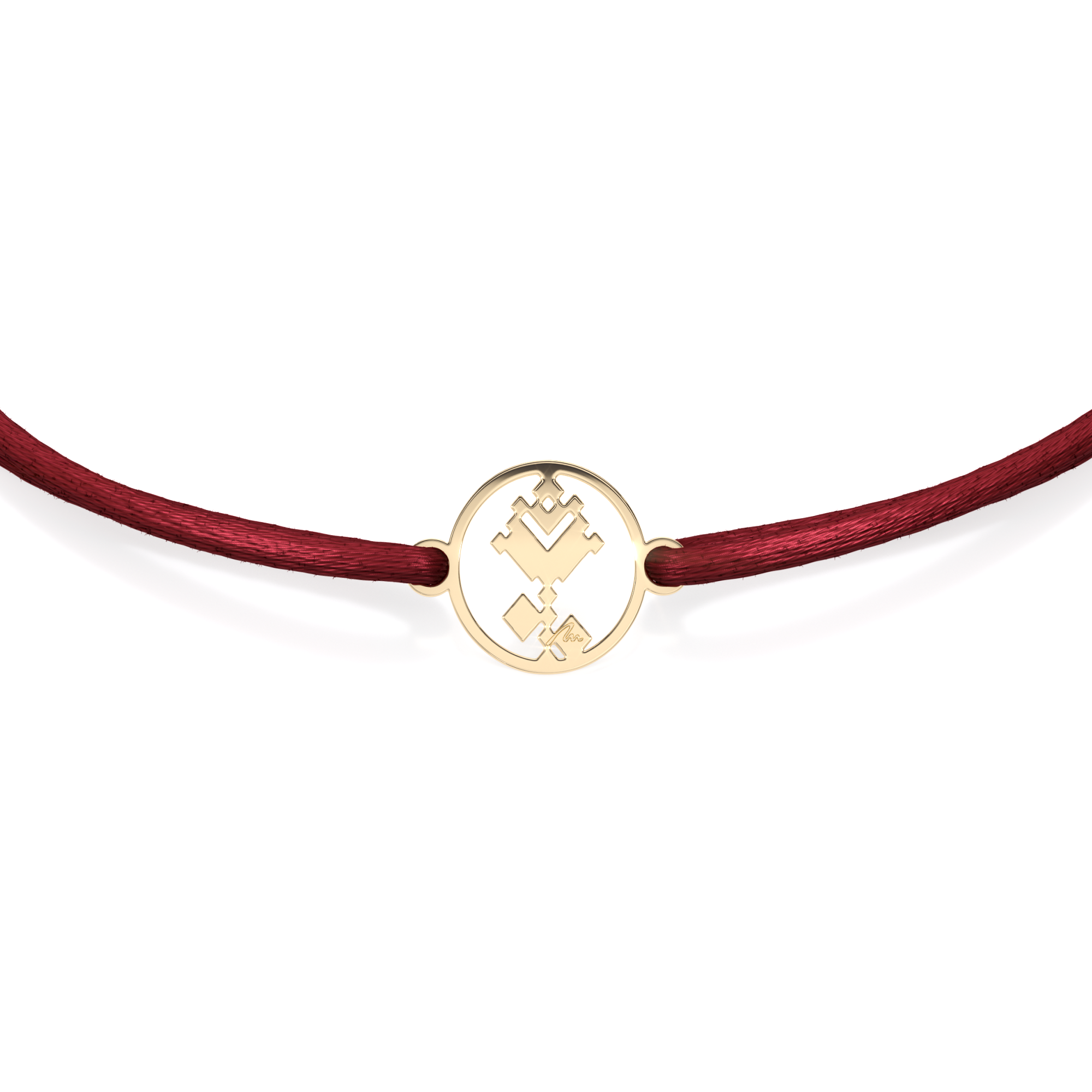 Bratara pe snur Trandafir Traditional in Banut, din aur galben 14 KT