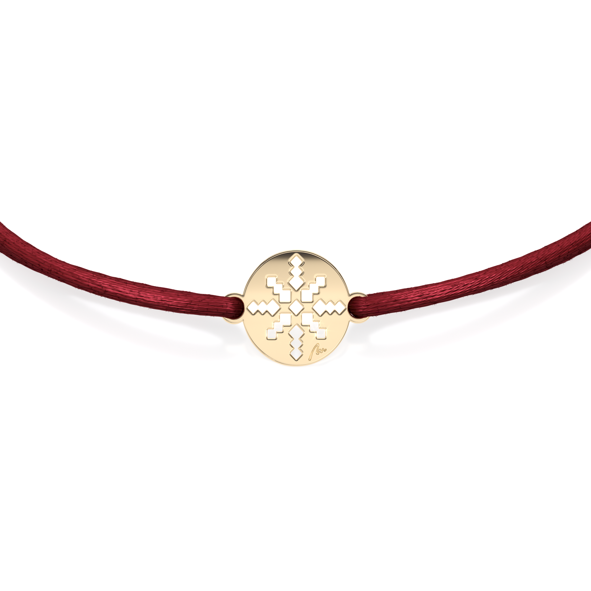 14 KT yellow gold Ray of Light in Little Coin bracelet on string