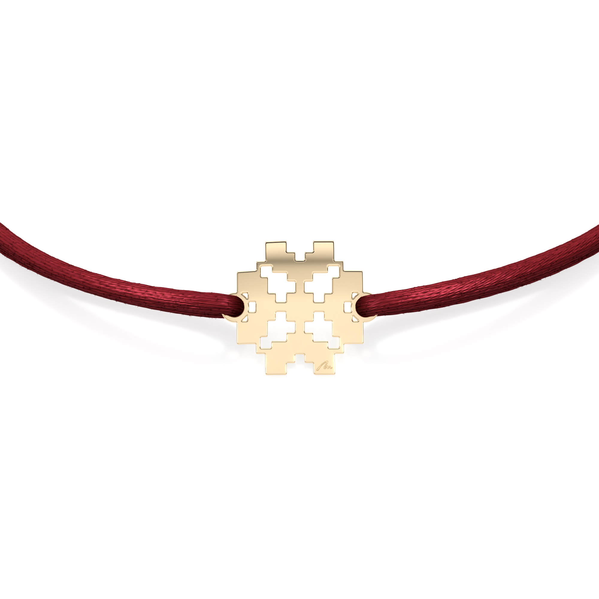 Bratara pe snur Trifoi Traditional, din aur galben 14 KT