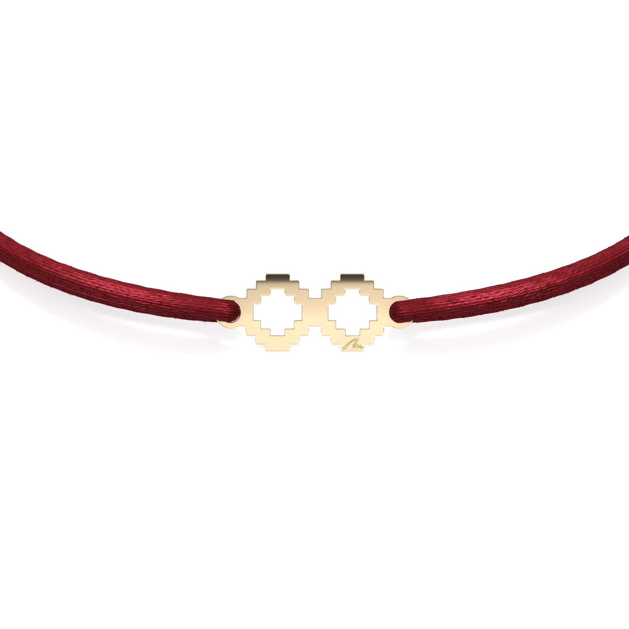 14 KT yellow gold Infinity Symbol bracelet on string