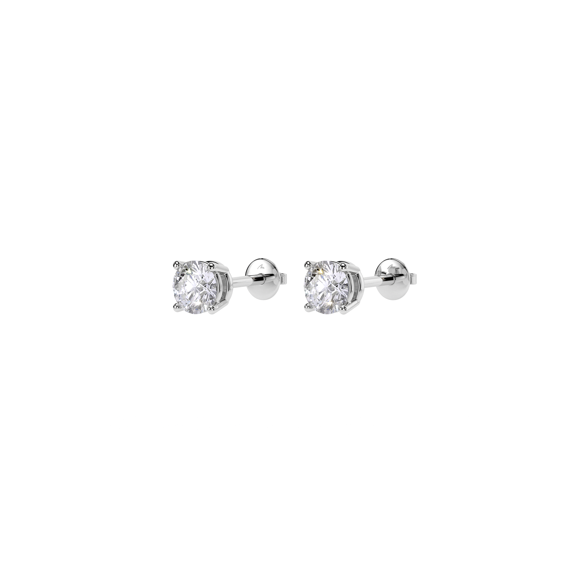 Cercei Studs, cu diamante de laborator de 1.02 CT, din aur alb 18 KT