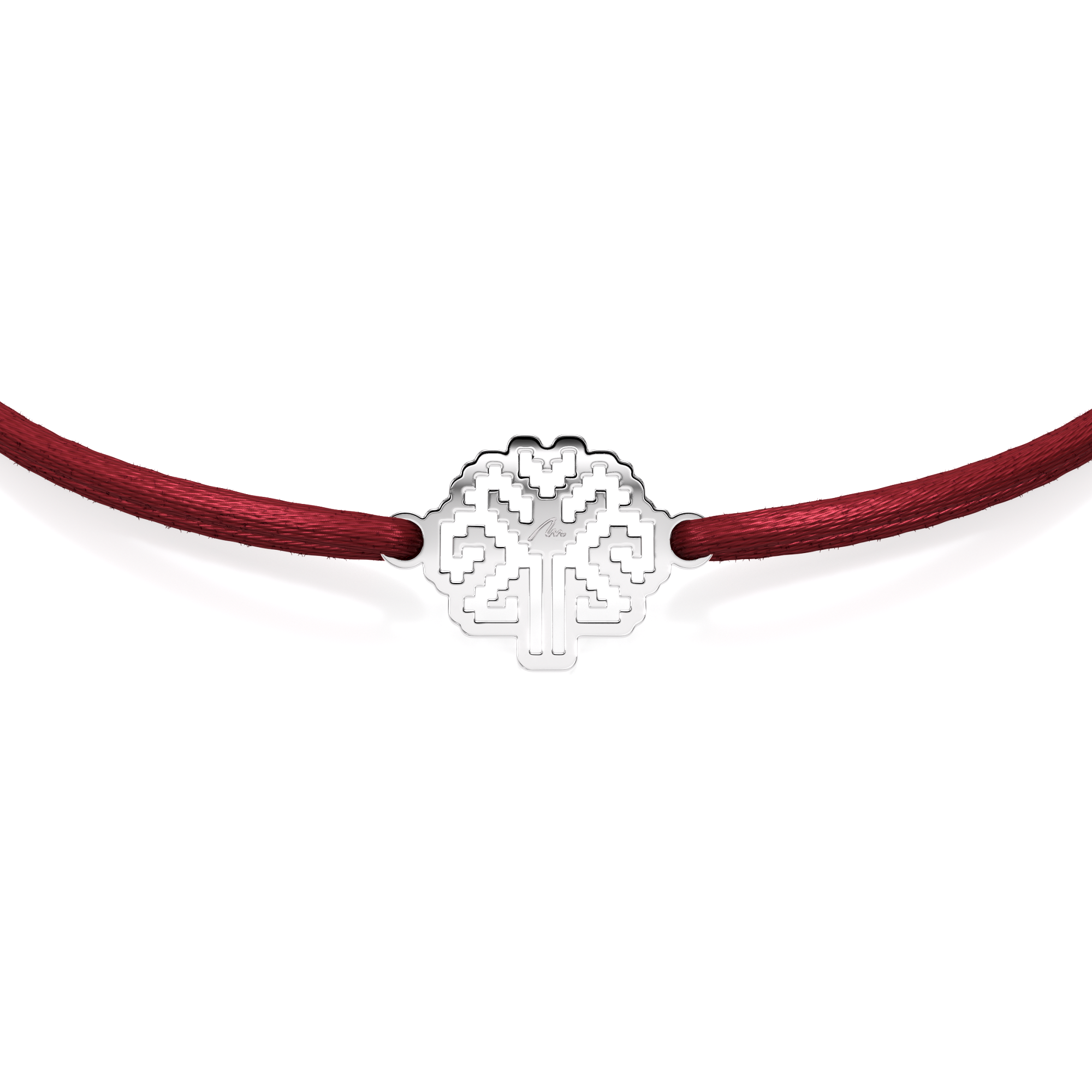 14 KT white gold Tree of Life bracelet on string