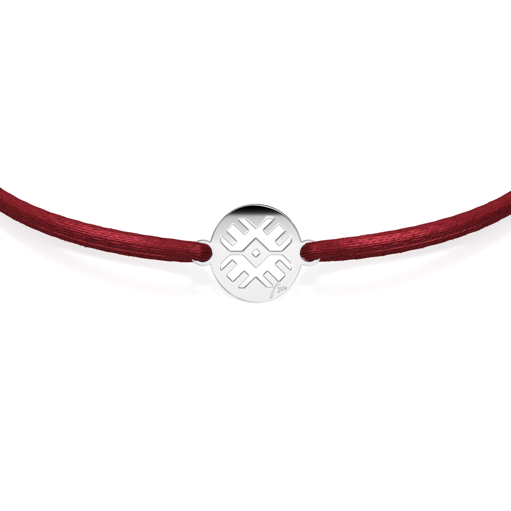 14 KT white gold Traditional Eye in Little Coin bracelet on string