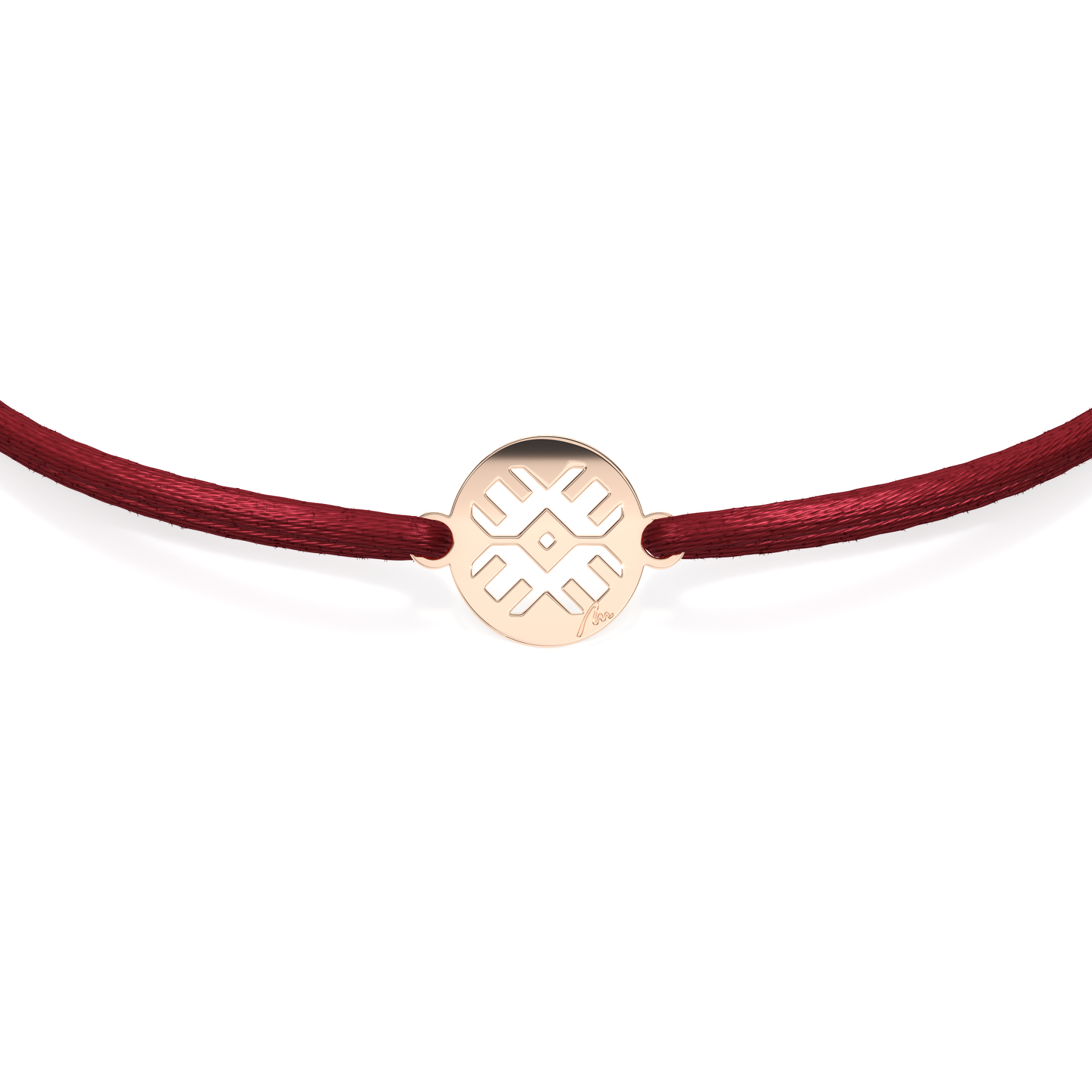14 KT rose gold Traditional Eye in Little Coin bracelet on string