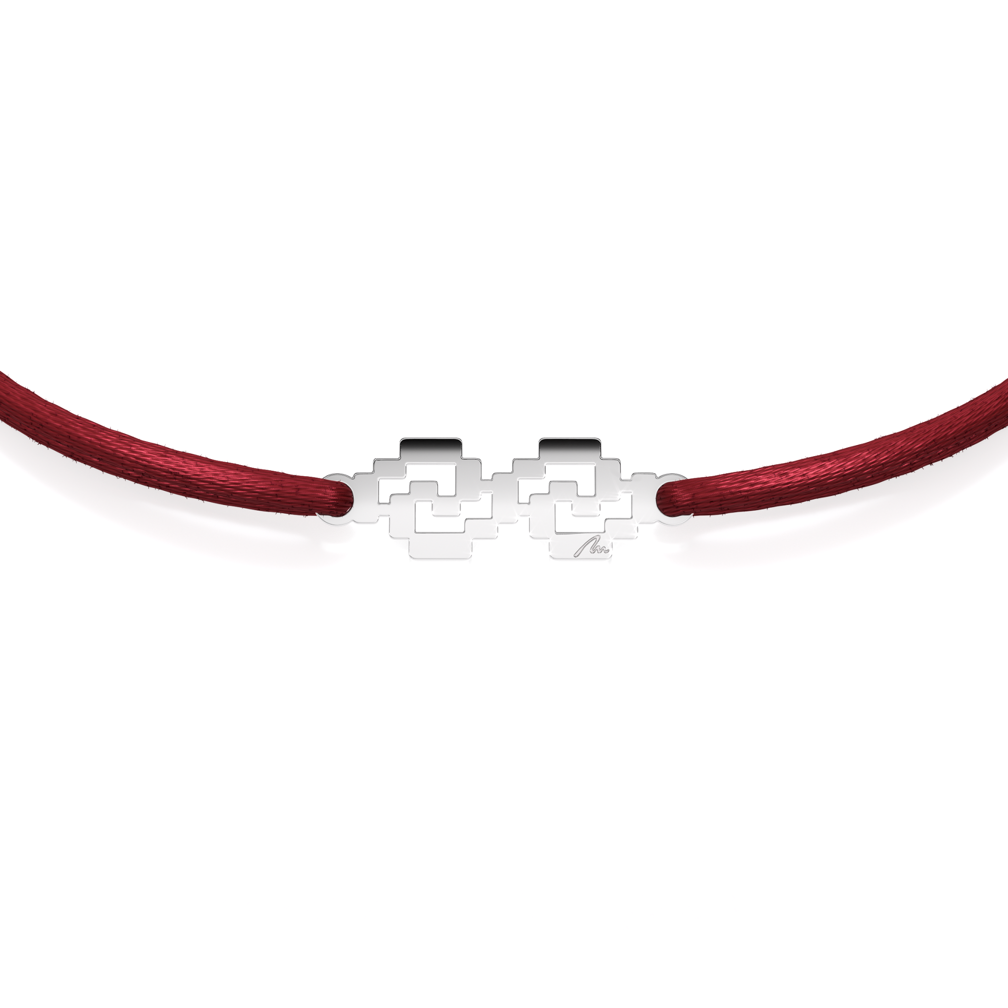 14 KT white gold Spiral bracelet on string