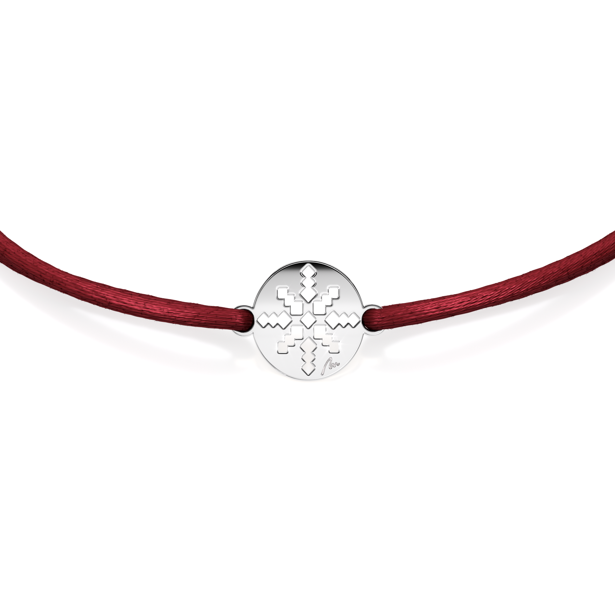 14 KT white gold Ray of Light in Little Coin bracelet on string