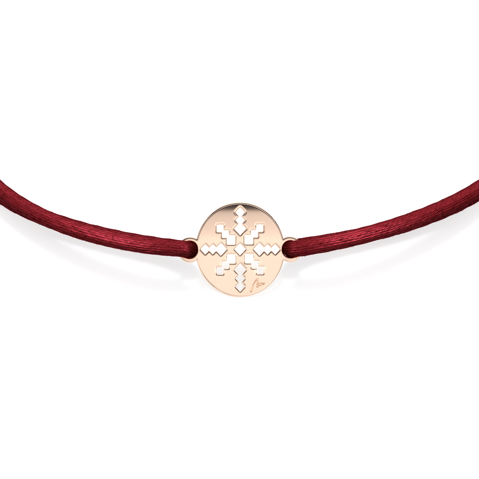 14 KT rose gold Ray of Light in Little Coin bracelet on string