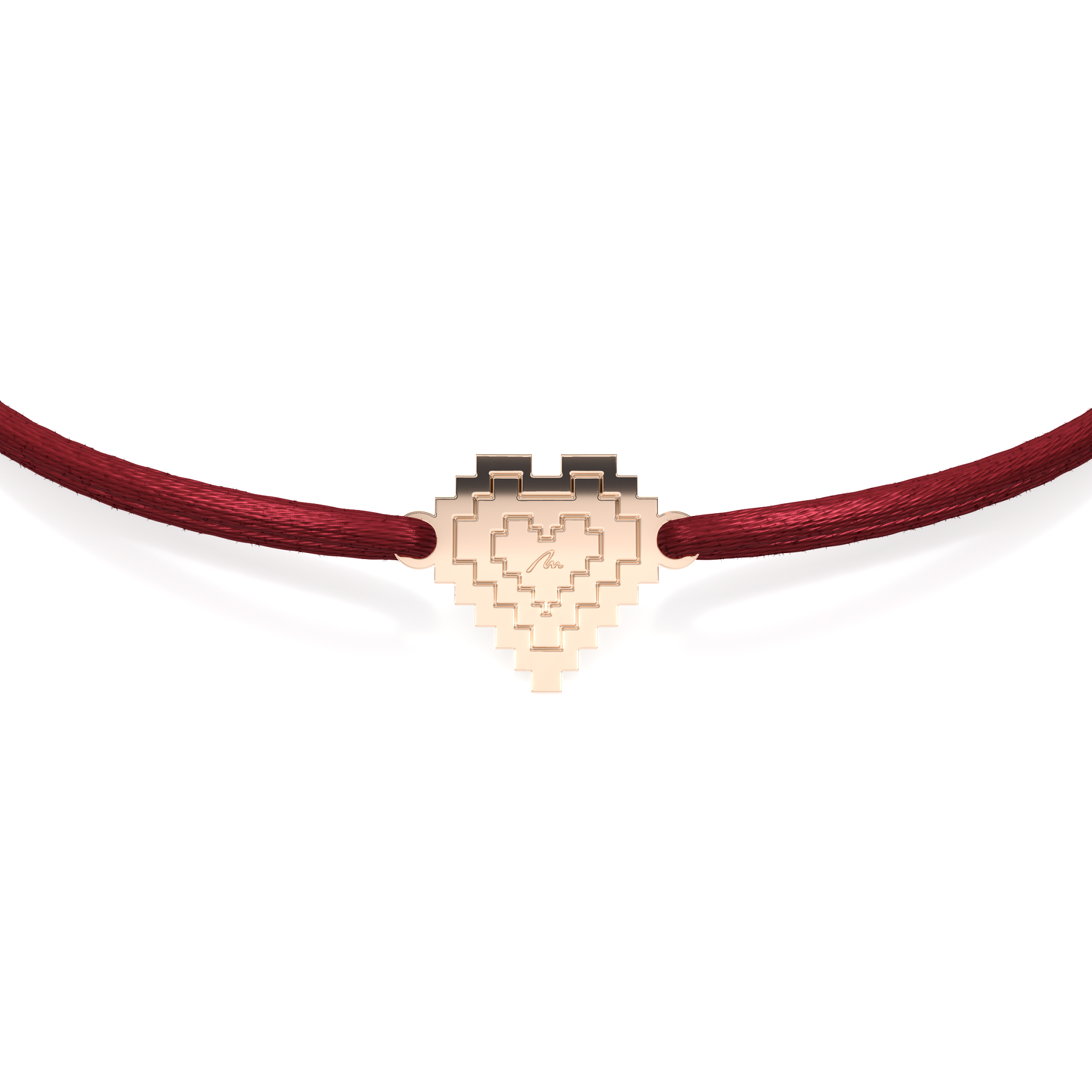 14 KT rose gold Traditional Heart bracelet on string