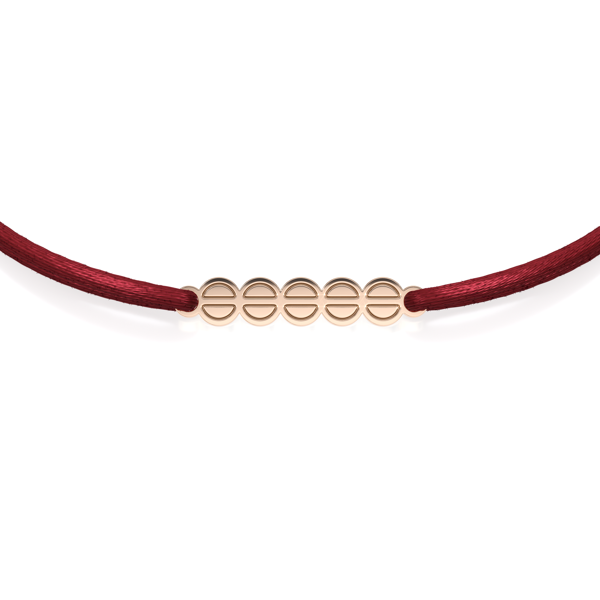 14 KT rose gold The Embrace bracelet on string