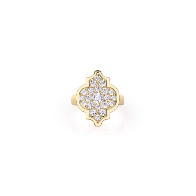 18 KT yellow gold Aman Pinky Diamonds, with 1.19 CT lab-grown diamonds