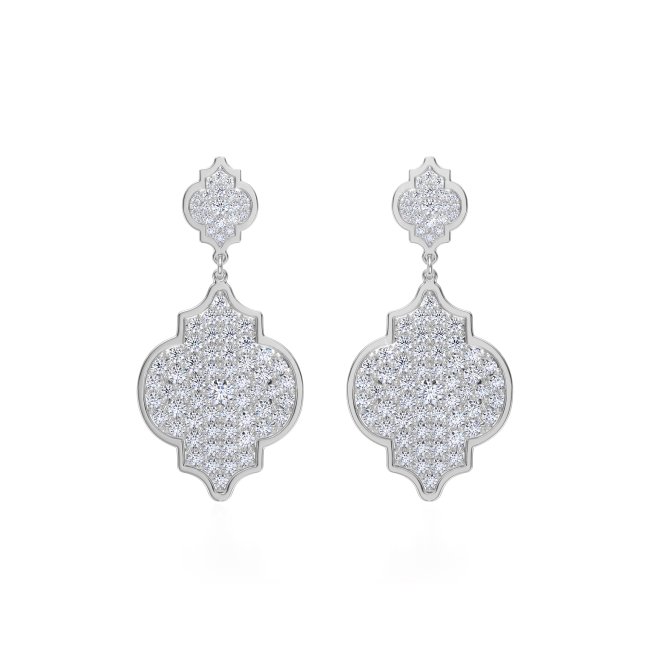 18 KT white gold Melek Diamonds 6.40 CT lab-grown diamonds earrings