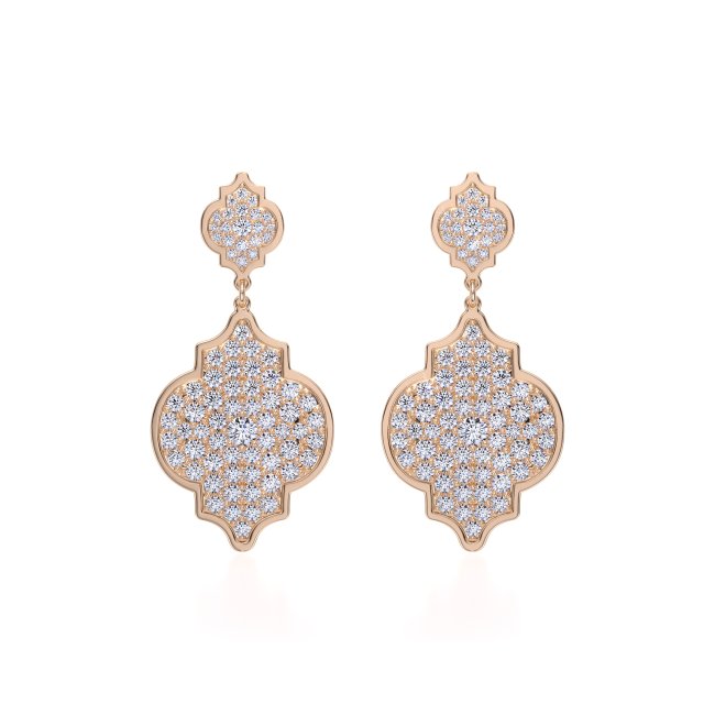 18 KT rose gold Melek Diamonds 6.40 CT lab-grown diamonds earrings