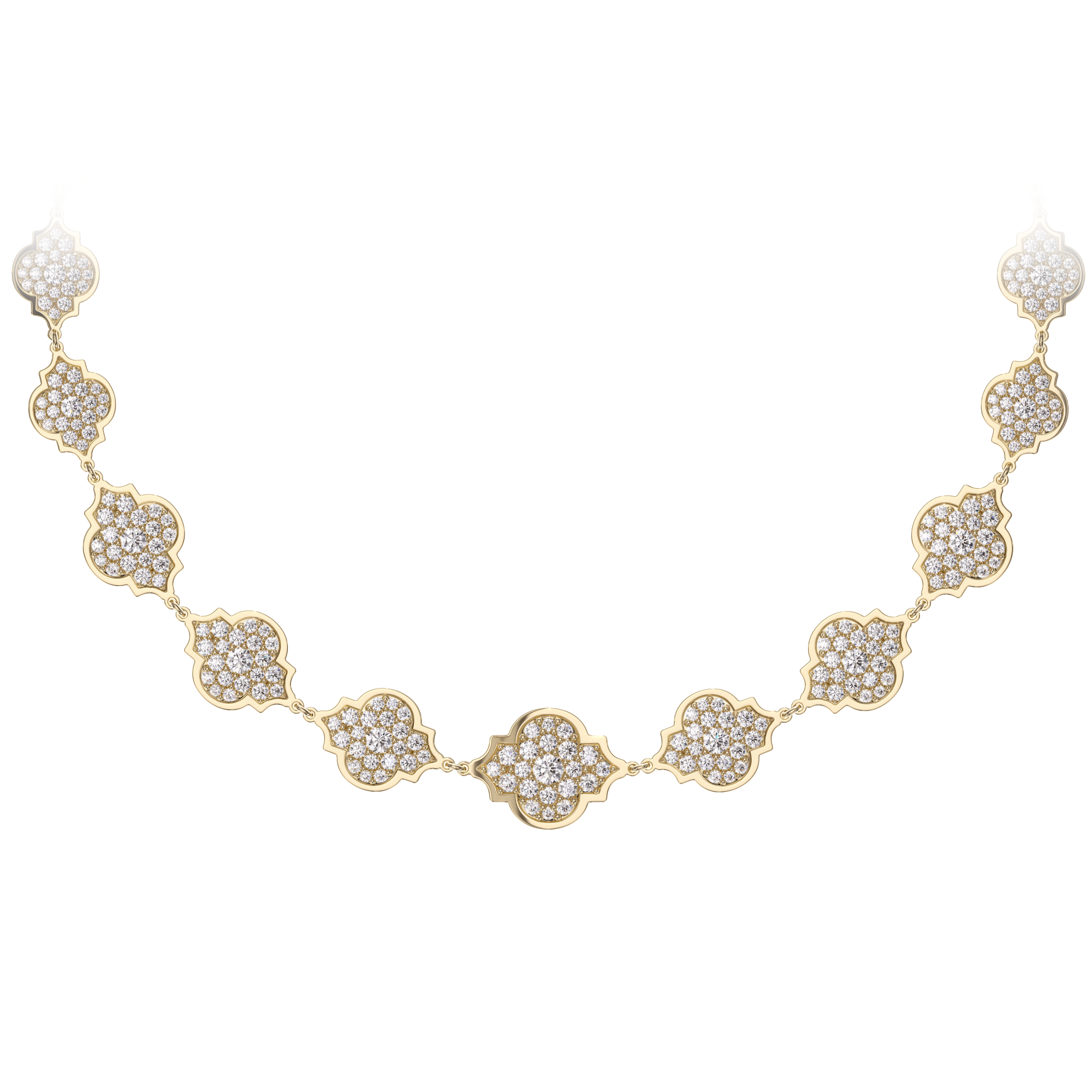 18 KT yellow gold Aman Diamonds 11.60 CT lab-grown diamonds necklace