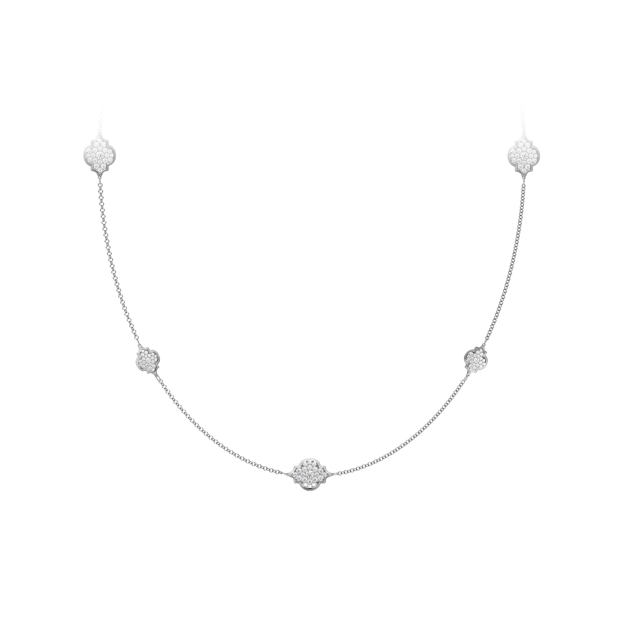 18 KT white gold Amina Full Pavé 6.27 CT lab-grown diamonds necklace