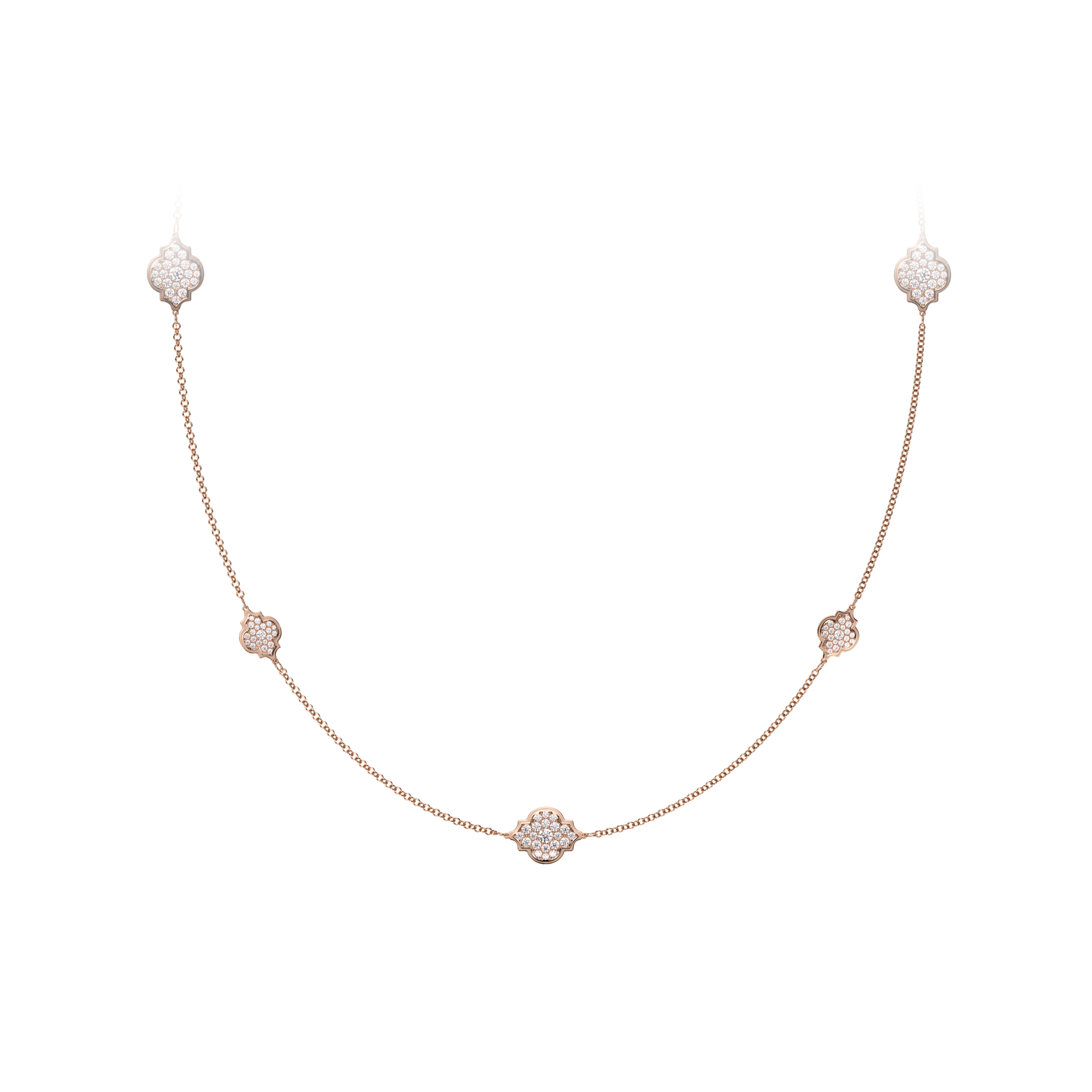 18 KT rose gold Amina Full Pavé 6.27 CT lab-grown diamonds necklace