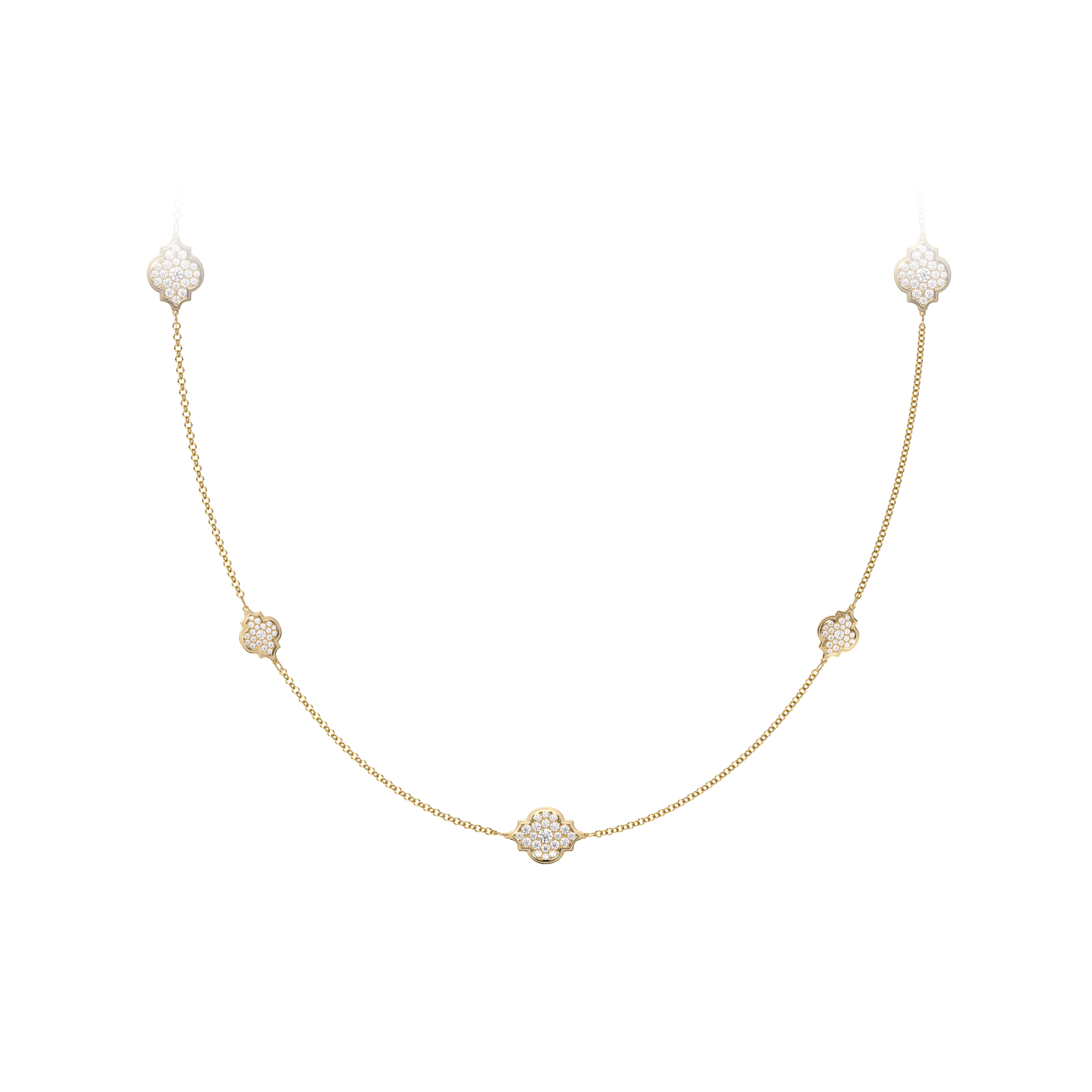 18 KT yellow gold Amina Full Pavé 6.27 CT lab-grown diamonds necklace