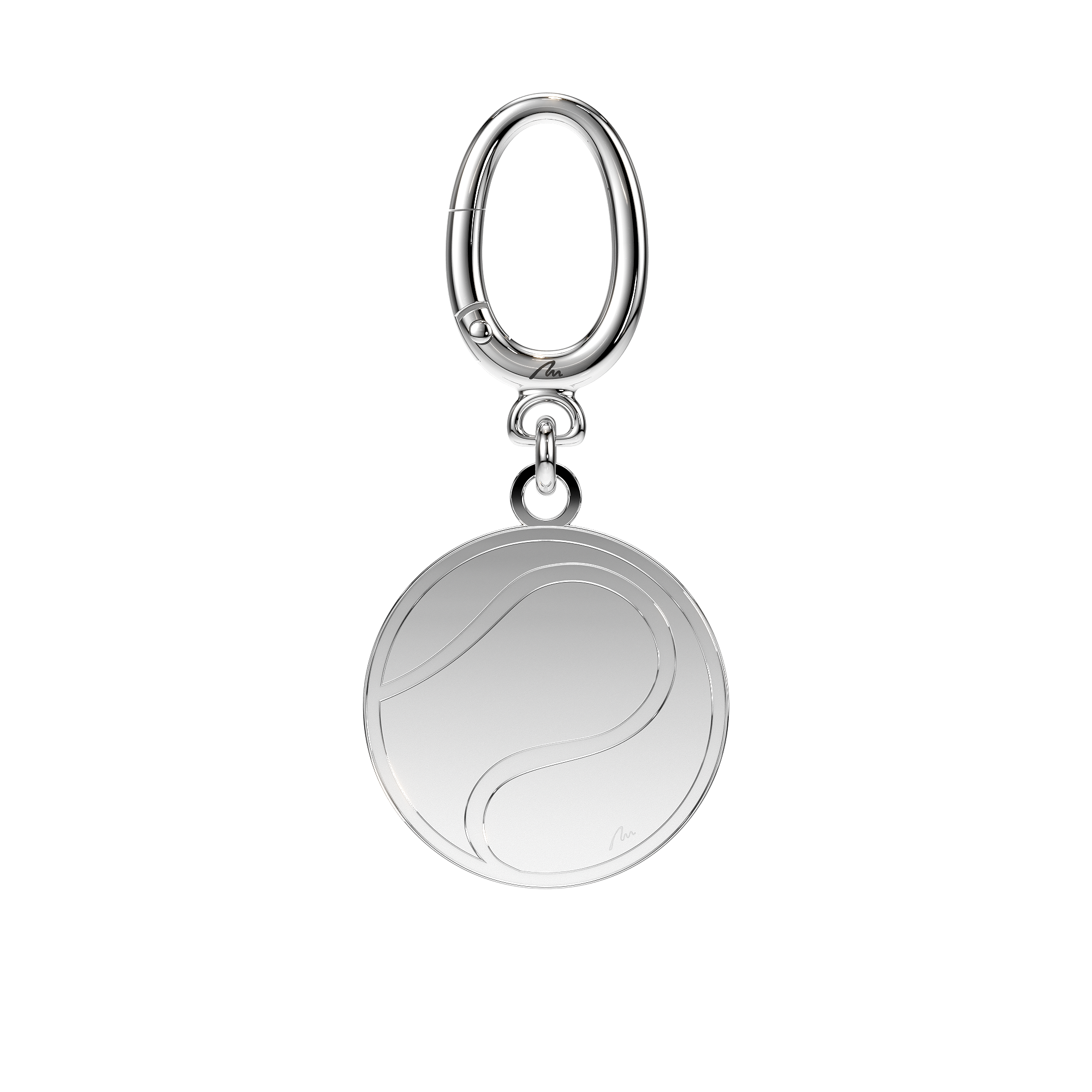 Palladium plated brass Tennis Ball keychain