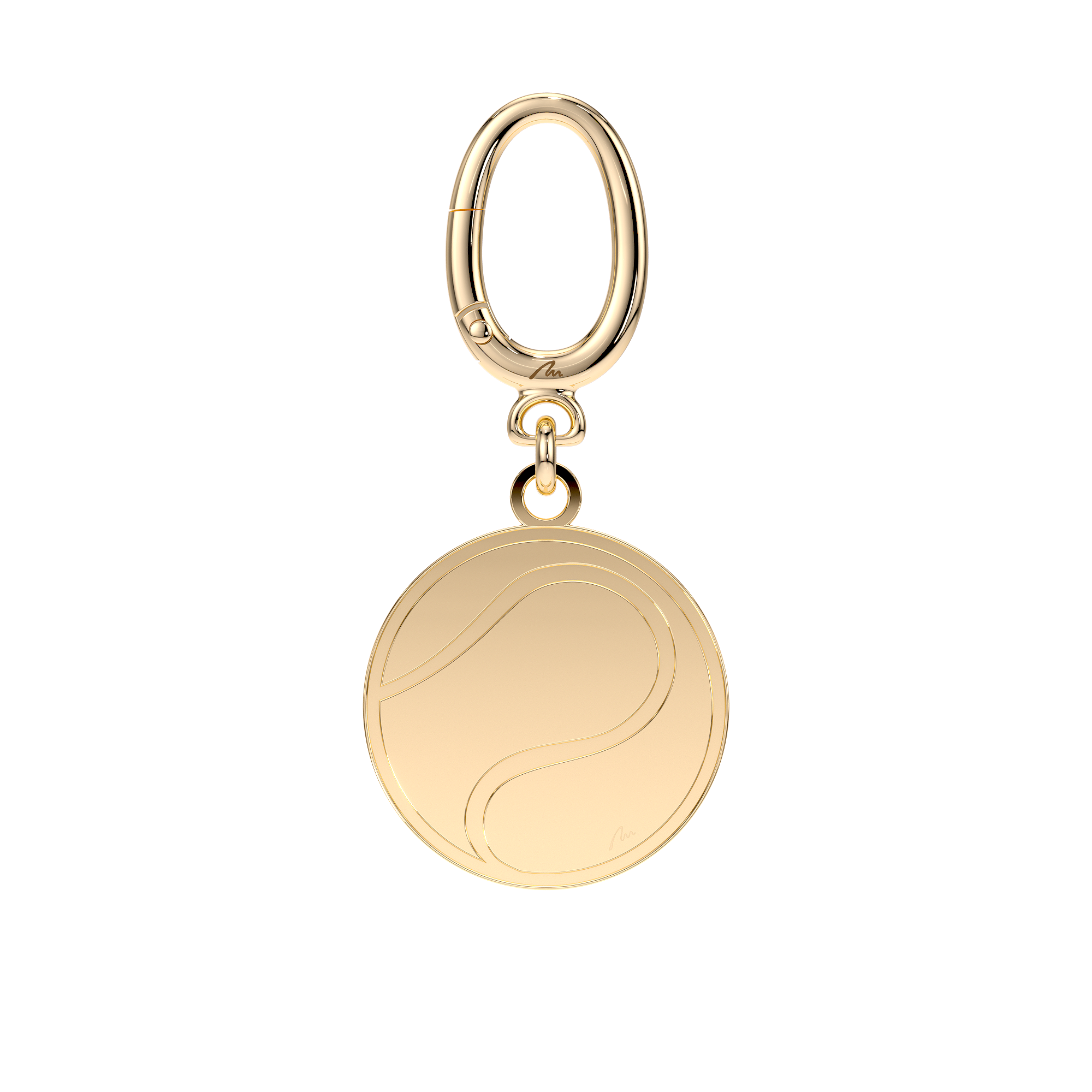Yellow gold plated brass Tennis Ball keychain