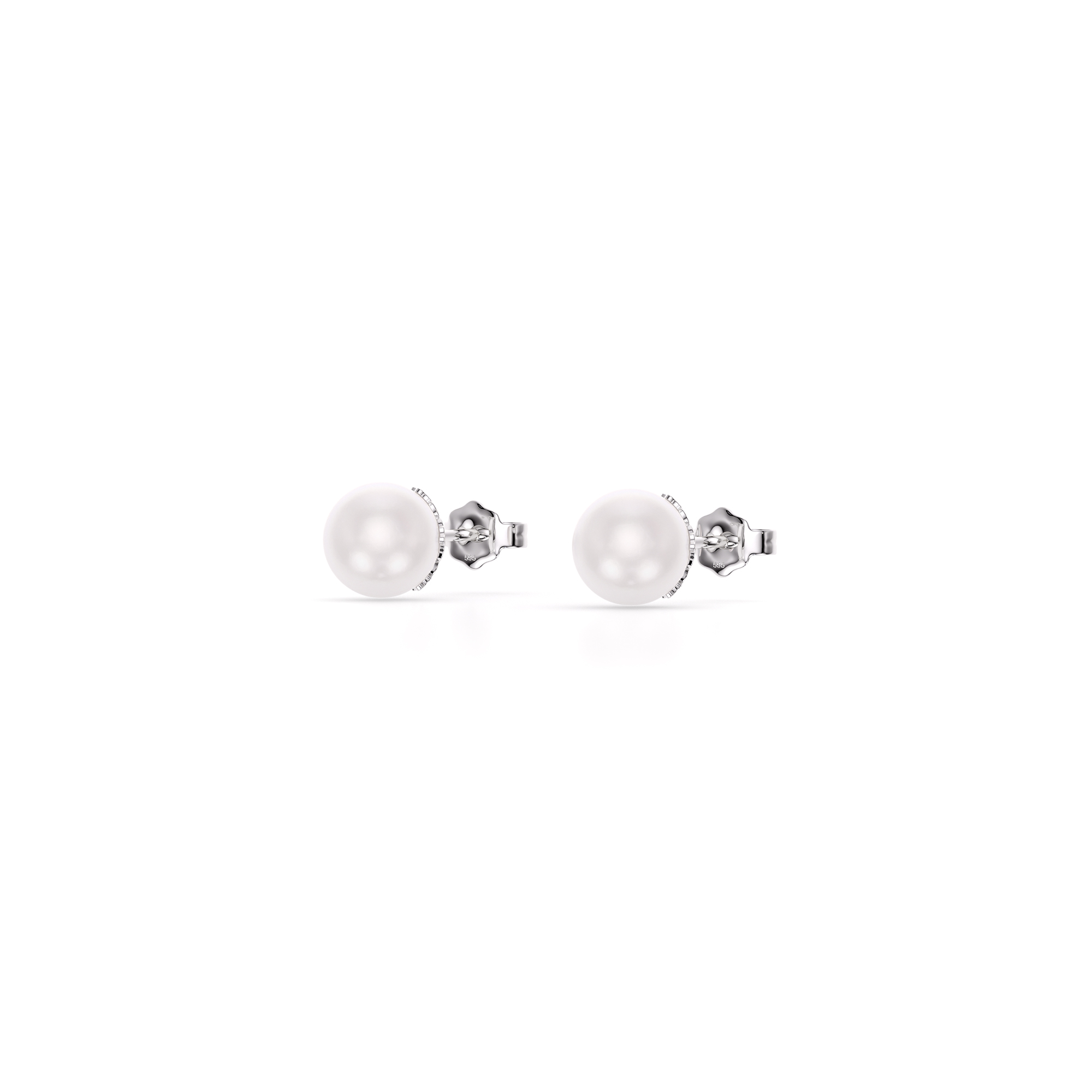 14 KT white gold The Pearl M earrings