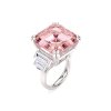 Inel din platina cu morganit si diamante de laborator, Trilogy The Grand Morganite