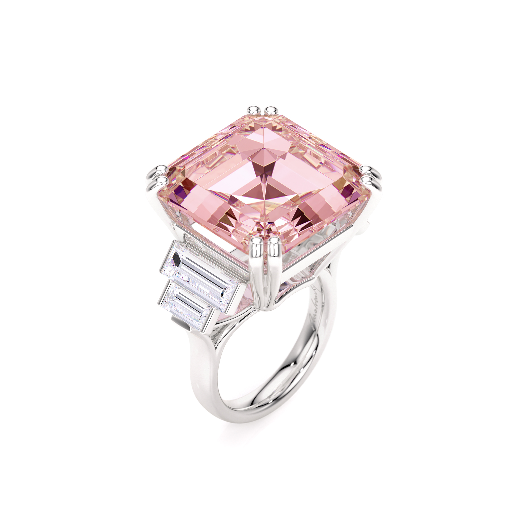 Platinum Morganite and Lab grown diamonds Trilogy The Grand Morganite