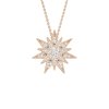 Lantisor cu pandant Venus pavat cu diamante de laborator, din aur roz de 18 KT