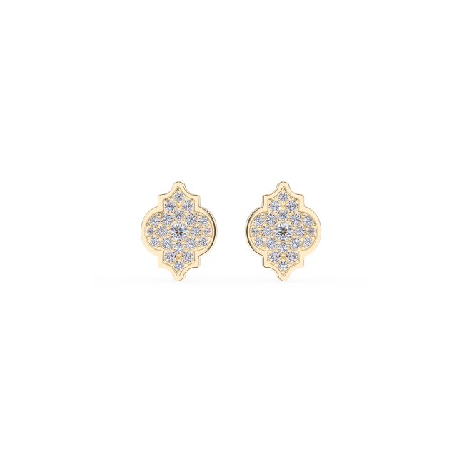 18 KT yellow gold Alaya M Diamonds earrings, with 0.75 CT lab-grown diamonds