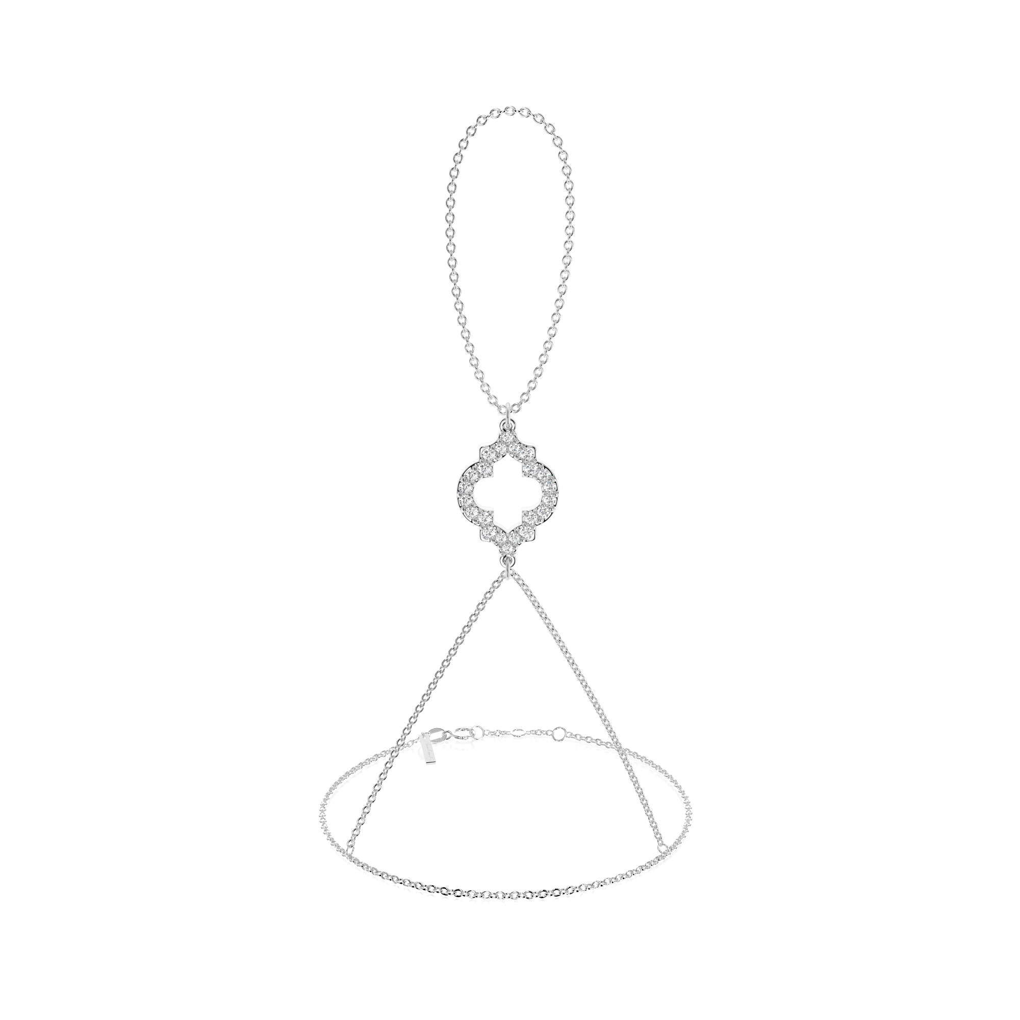 Bratara cu inel, aur alb 18 KT, diamante de laborator 0.60 CT, Amina Diamonds
