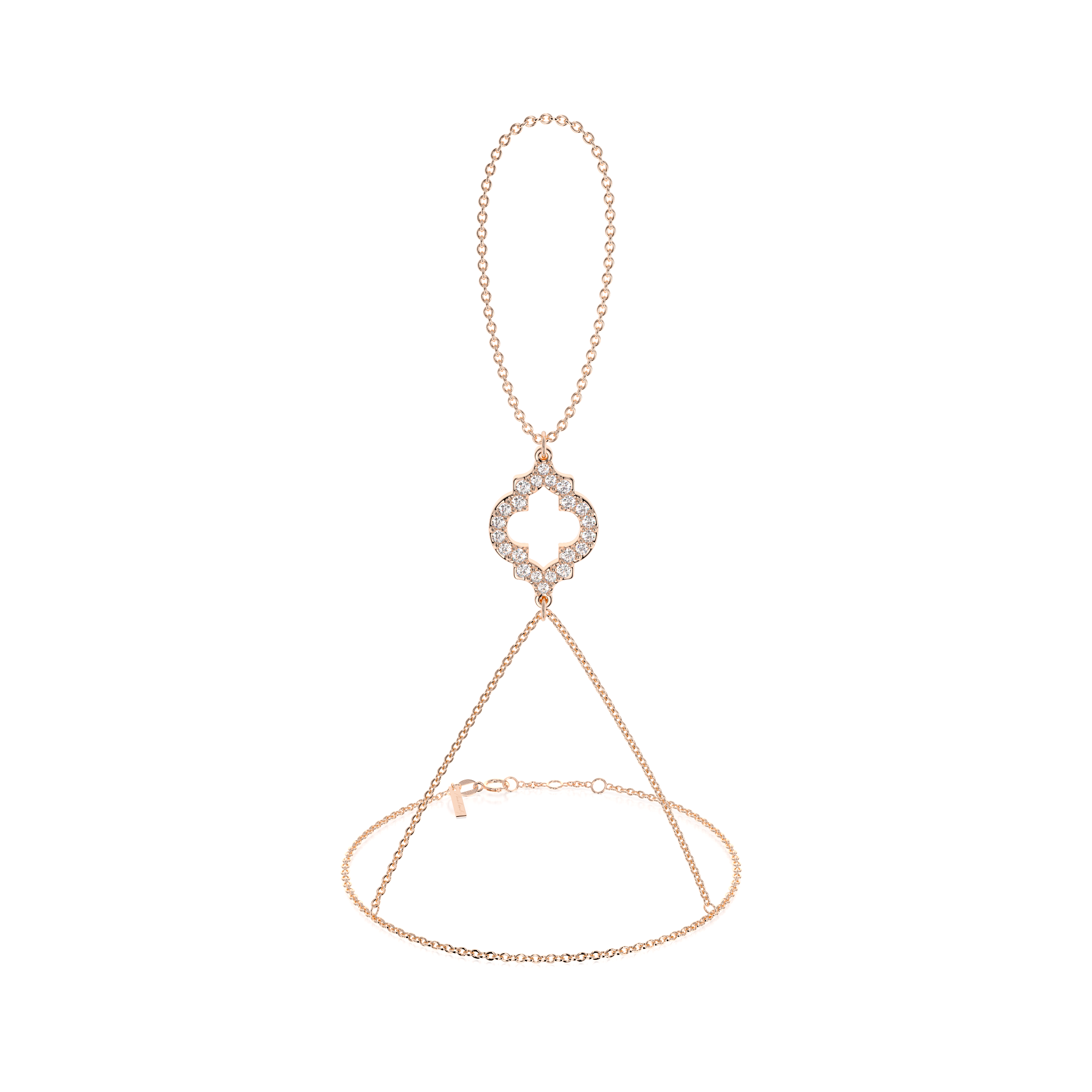 Bratara cu inel, aur roz 18 KT, diamante de laborator 0.60 CT, Amina Diamonds